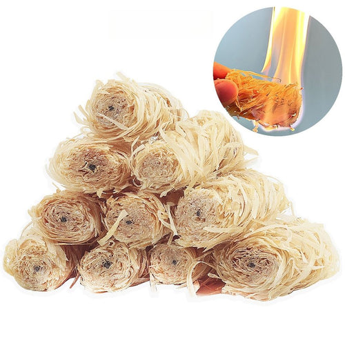 Fire Starter - Natural Waxed Wood Starters - 10 Pieces